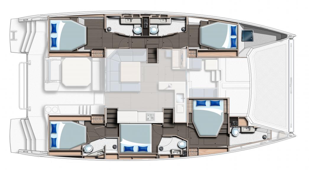 Moorings 5000 Catamaran layout